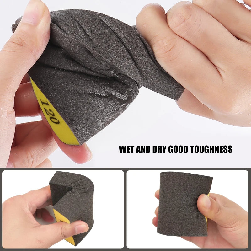 6pcs/set(60 80 120 180 240 320)Coarse Medium Fine Grit Sanding Block Sander Sponges for Wood Drywall Metal Sandpaper Sponge