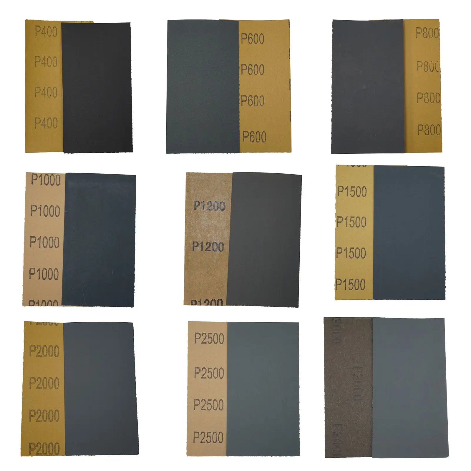 18pcs/Set Sandpaper 400,600,800,1000,1200,1500,2000,2500,3000 Grit  Sandpaper Wet / Dry Sanding Paper Abrasive Polishing Tools