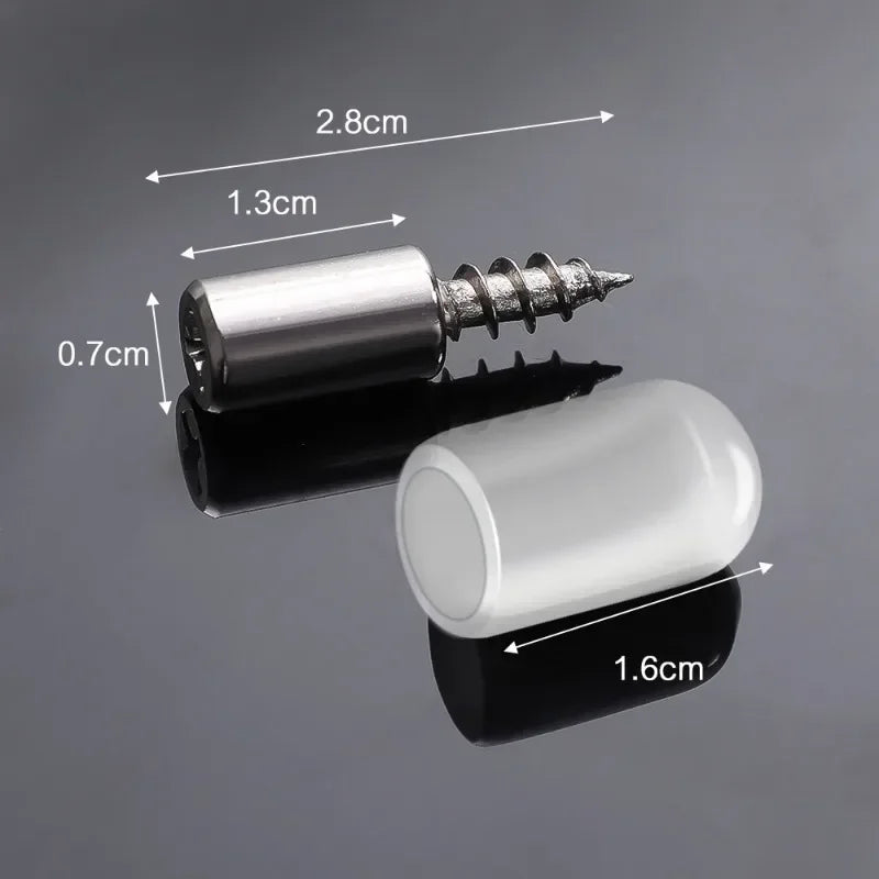 100/2Pcs Self-tapping Screws Cabinet Bracket Wardrobe Storage Rack Septum Screw Fixed Support With Slip Resistant Rubber Sleeve