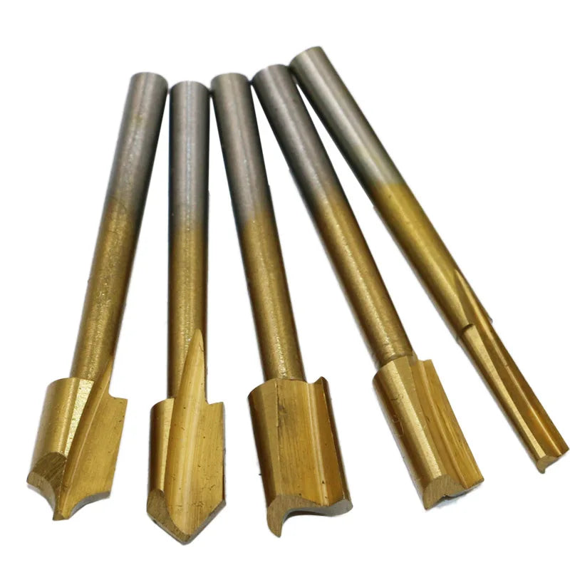 10pcs 1/8" HSS Titanium Coated Woodworking Router Bits Wood Cutter Milling used for Dremel HT980