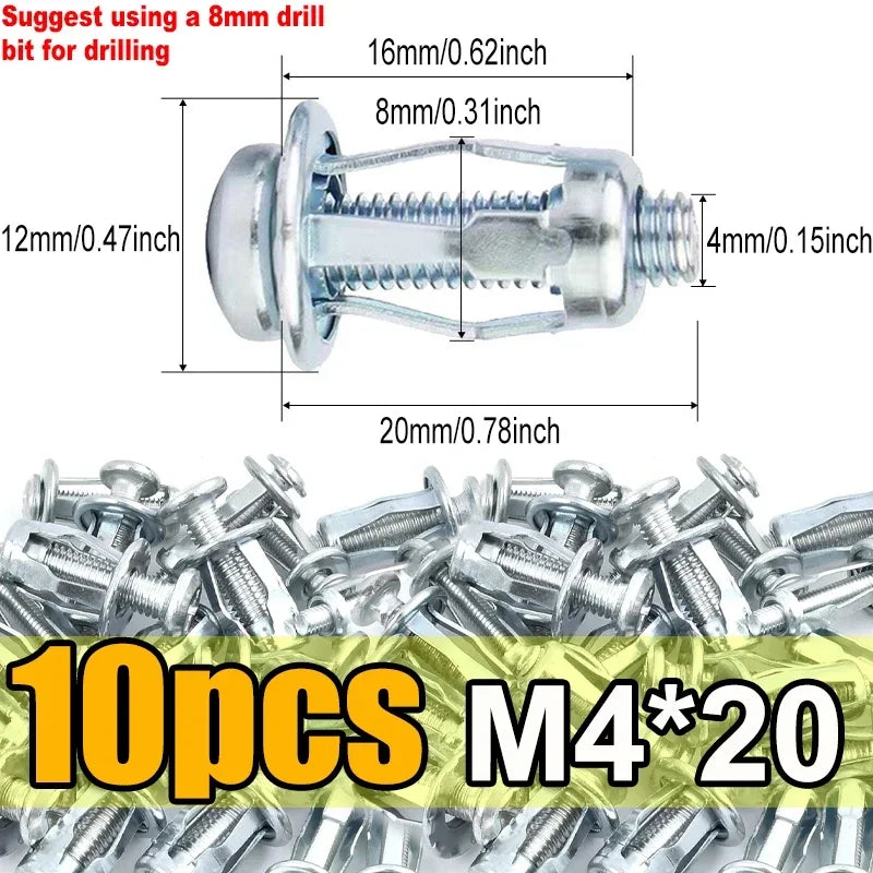 Petal Screw Jack Nuts Screw Anchors Petal Expansion Plugs for Curtain Expansion Clamp Petal Rivet Lock Bolt Board Wall Fasteners