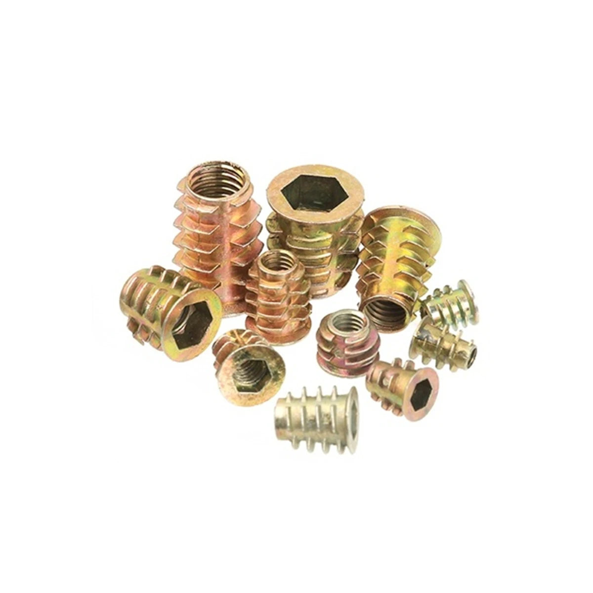 230PCS Assorted Nut Bolt Flanged Hex Drive Head Furniture Nuts M4 M6 M8 M10 Zinc Alloyl Thread for Wood Zinc Alloy Insert Sets