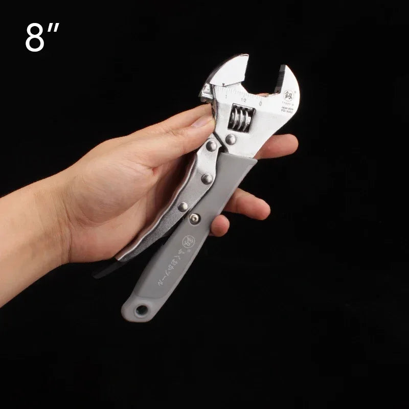 Industrial Grade Power Adjustable Wrench 30-33mm Opening Universal Spanner Carbon Steel Mechanical Workshop Hand Repair Tools