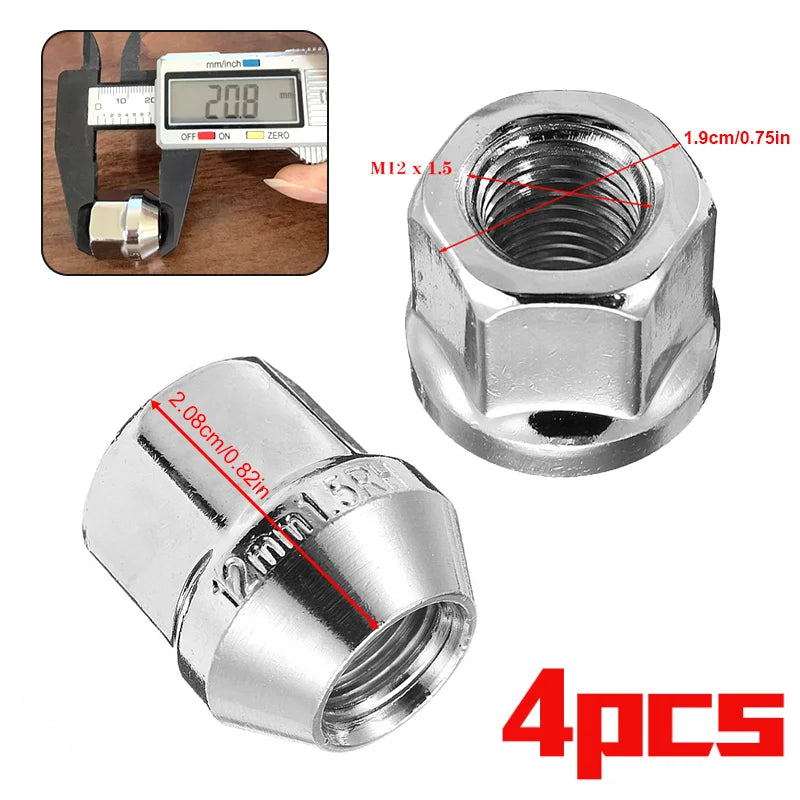 4pcs Bolts M12 x 1.5Nuts Alloy Wheel For Ford For FIESTA For FOCUS KA 19mm For MONDEO For C-MAX 1988-2014 Bolts