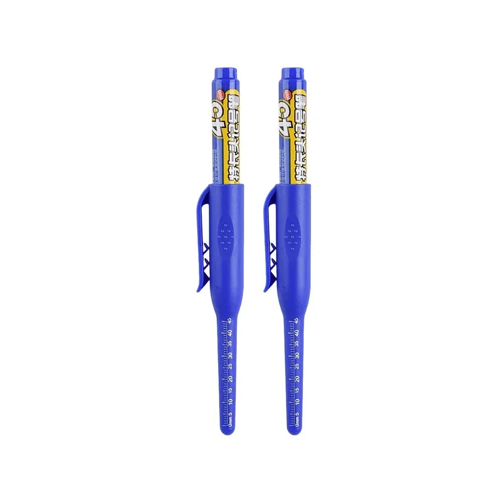 45mm Waterproof Deep Hole Marker Pens Long Nib Head Carpenter Pen Black/Blue/Red Ink for Multi-Purpose Woodworking Hand Tools