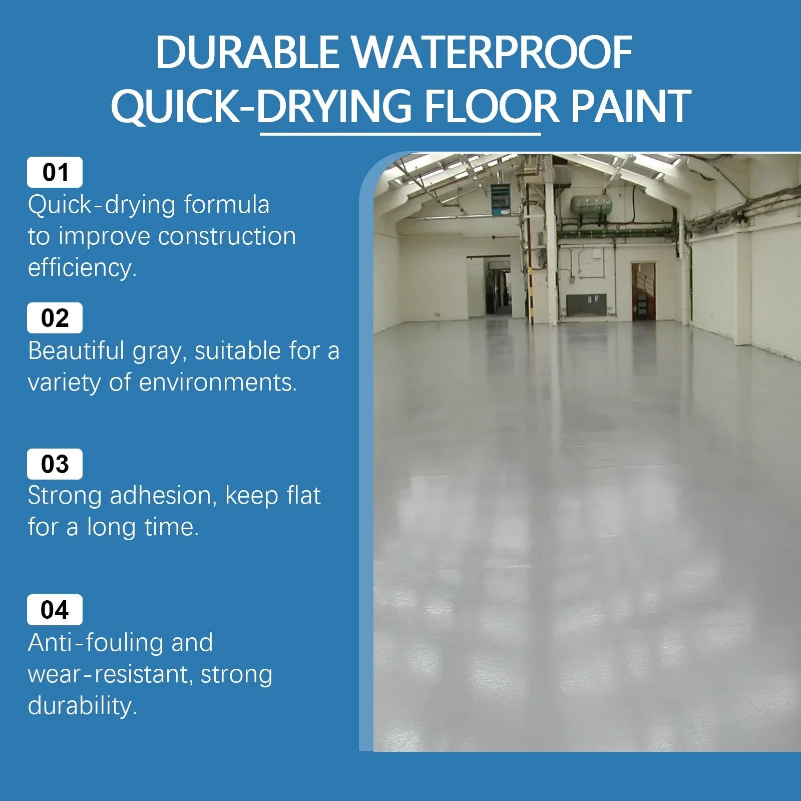 Indoor and outdoor cement floor waterproof quick drying convenient gray floor paint