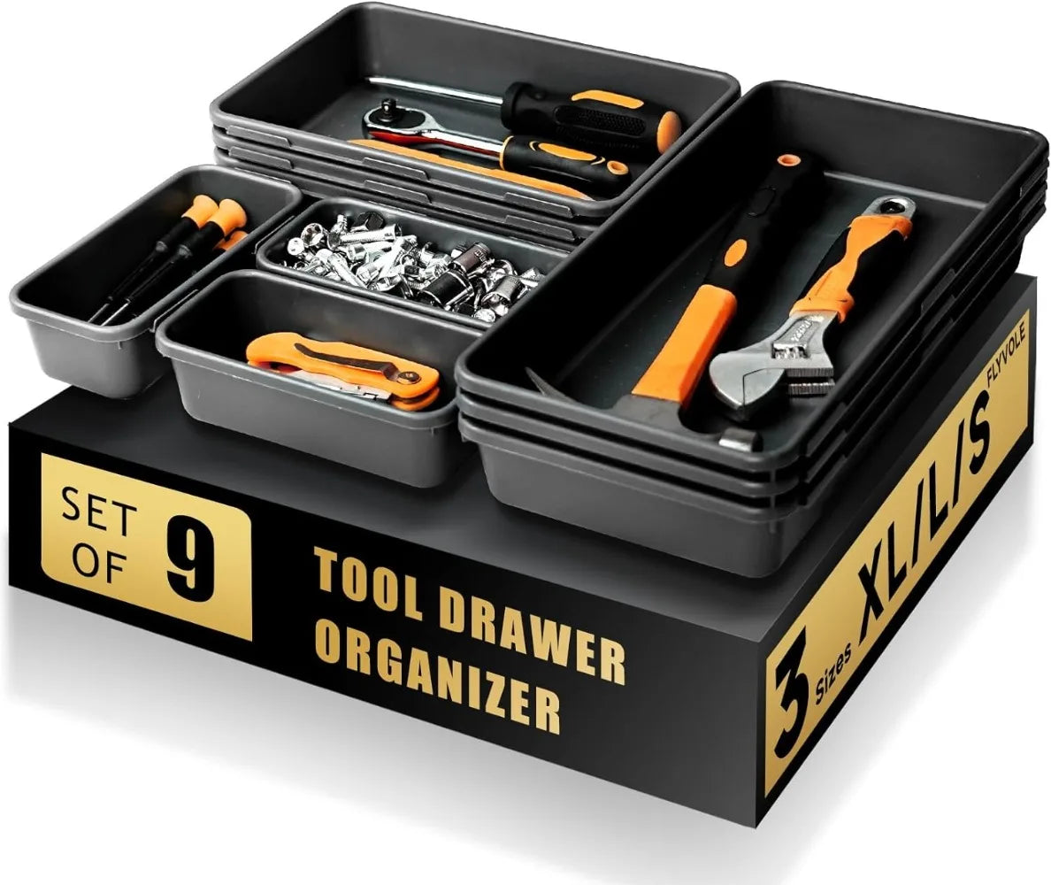 9PCS Tool Box Organizer Tray Toolbox Desk Drawer Organizer Tool Box Tray Toolbox Organization Storage for Rolling Tool Chest