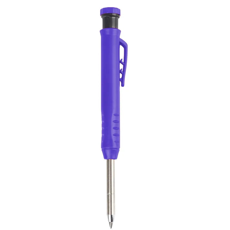 Solid Carpenter Pencil with Refill Lead and Built-in Sharpener for Deep Hole Mechanical Pencil scribing Marking Woodworking Tool