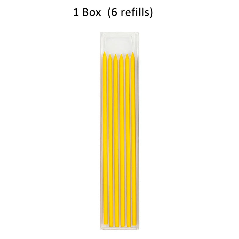 Solid Carpenter Pencil with Refill Lead and Built-in Sharpener for Deep Hole Mechanical Pencil scribing Marking Woodworking Tool