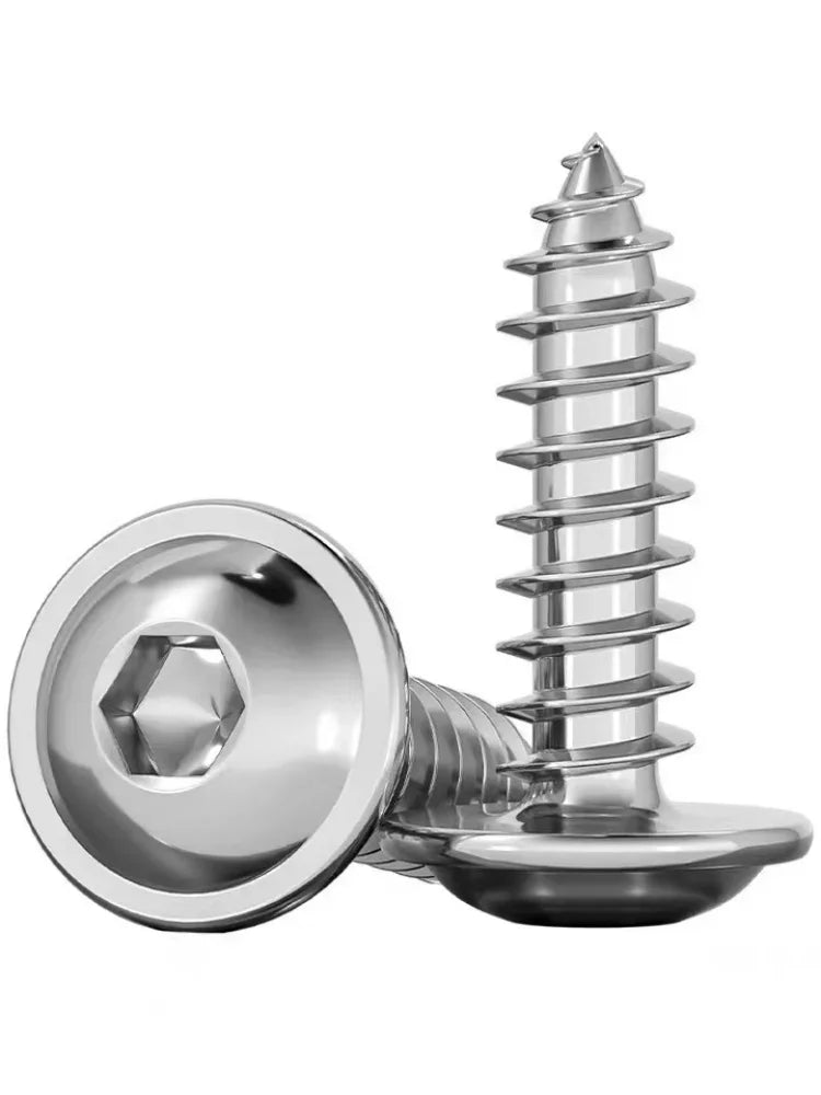 304 Stainless Steel Round Head Hexagon Agon Tap Screw with Collar Mushroom Umbrella Wood Screw