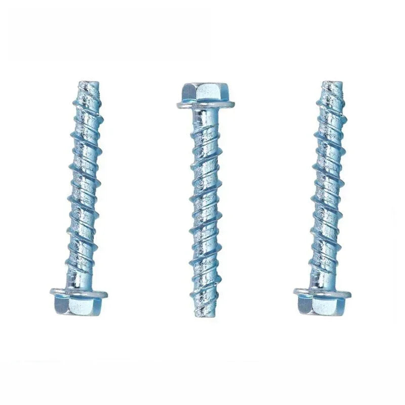 10Pcs Self-Tapping Screw Set - Hex Anchor Bolts for Concrete Cement & Expansion Nails M6/M8 Self-Cutting Screws Kit