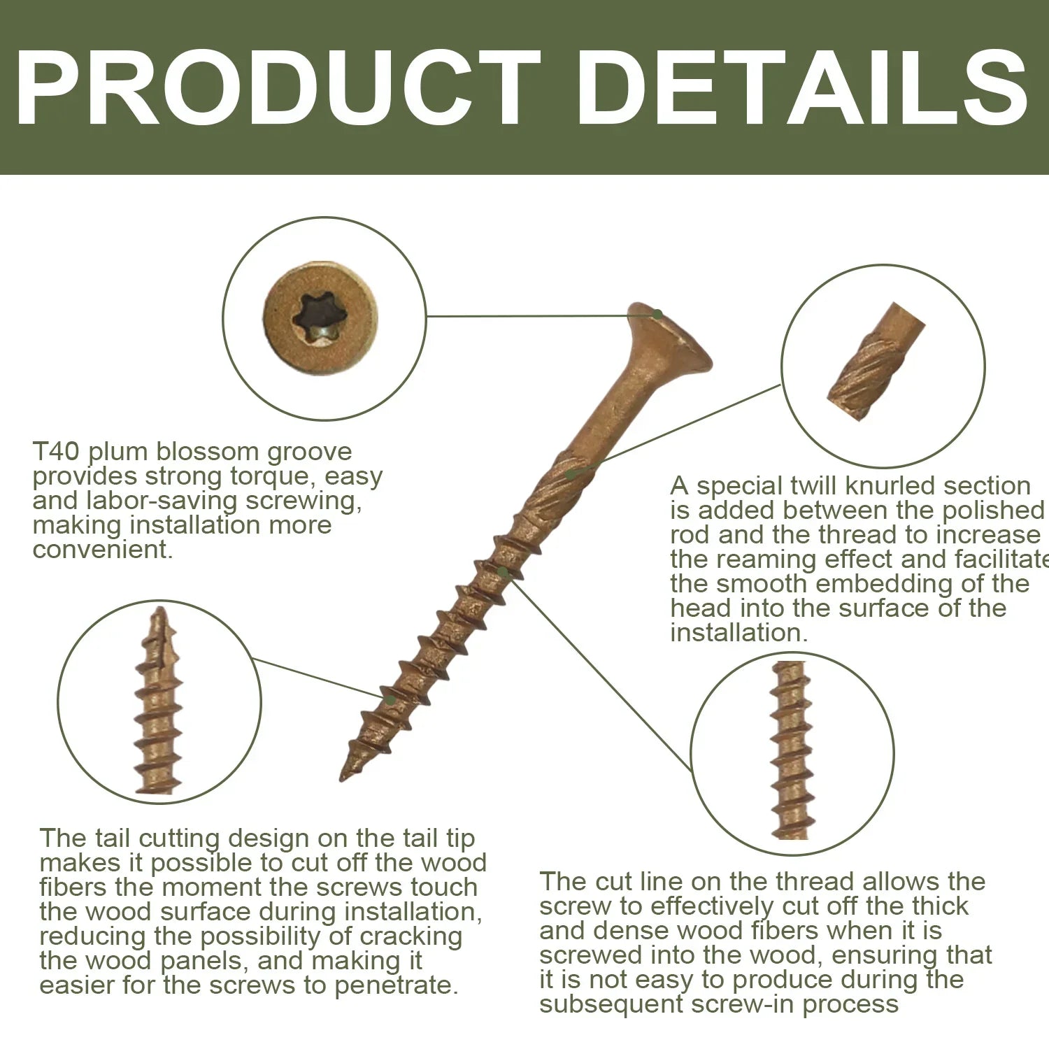 100/160/240Pcs Self Tapping Exterior Wood Screws Set - #10×3, #8×2 & #8×1-1/2 Sizes for Outdoor Woodworking & Fence Projects