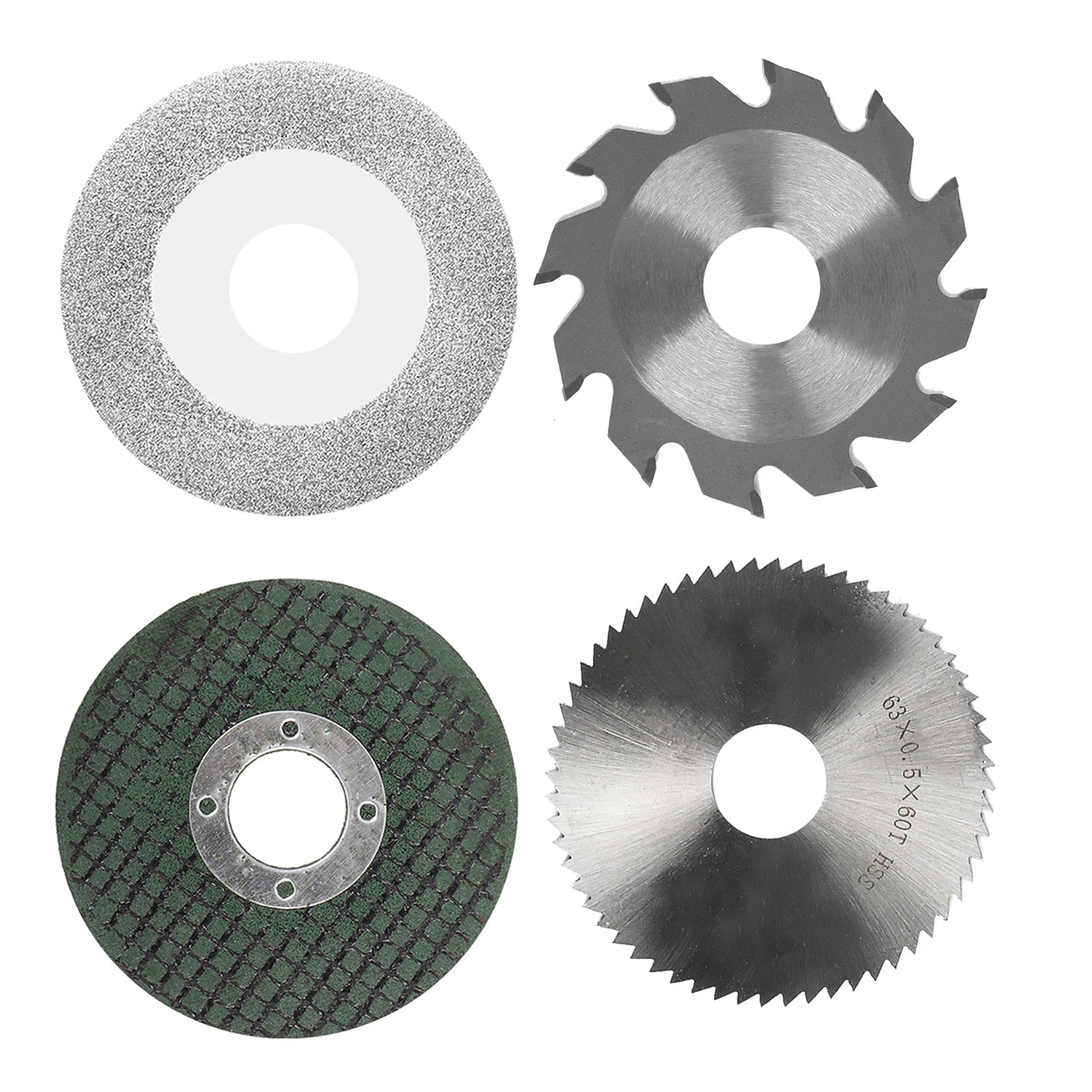 Z30 4PCS Chainsaw Blade 2.5in 63mm Resin Saw Blade 60mm Emery Saw Blade 2.5inch 63mm HSS Saw Blade 2.5-inch 63mm Alloy Saw Blade