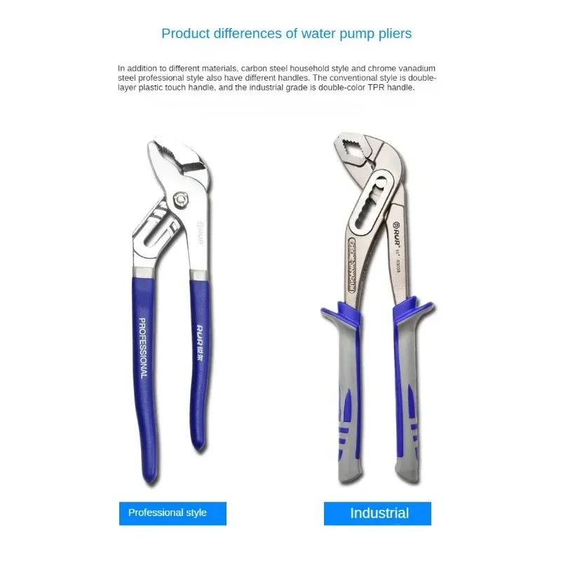 8 inch 10 inch 12 inch water pump pliers heavy-duty wrench large opening adjustable water pipe wrench manual maintenance tool