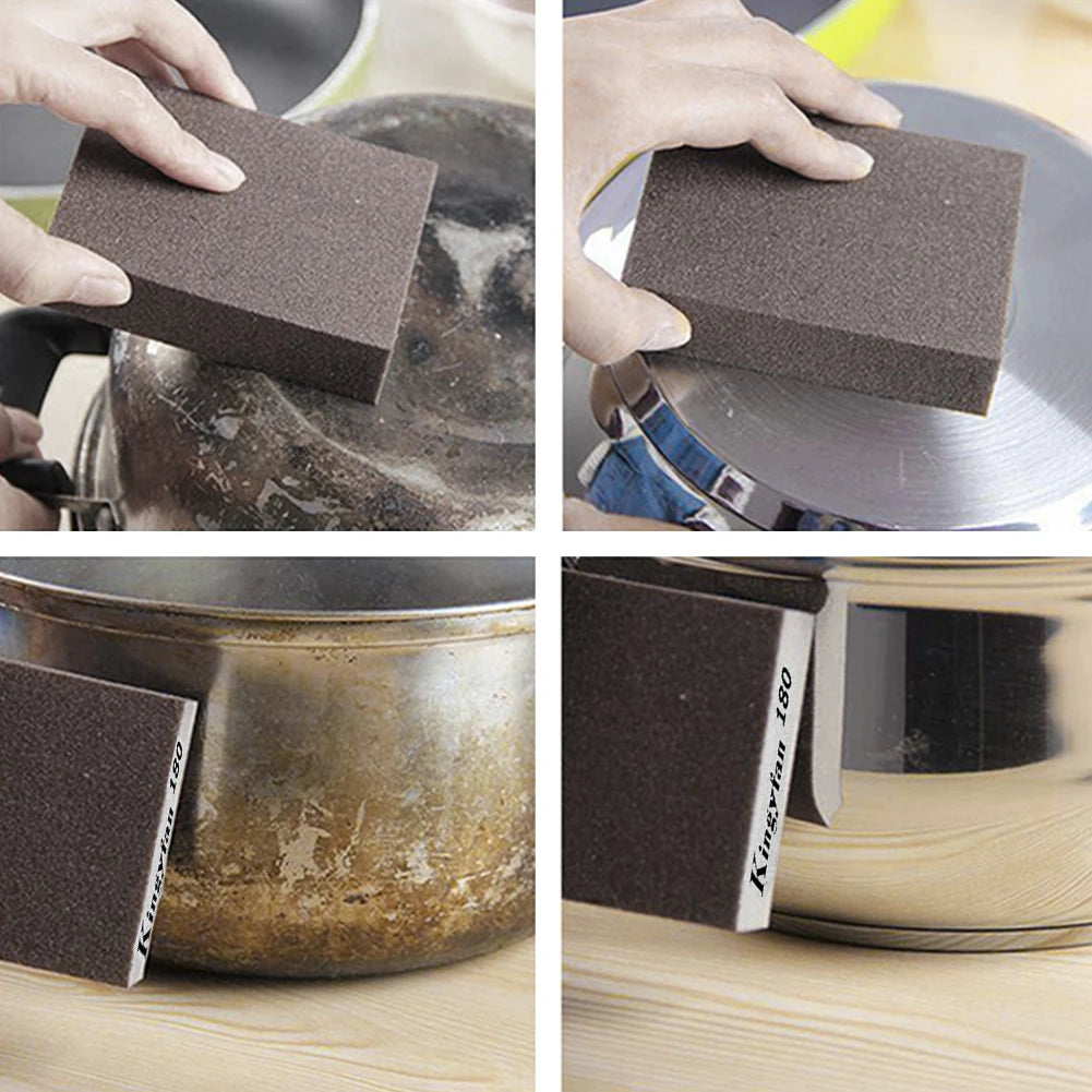 60 80 100 120 180 220# Sanding Sponge Polishing Sand Blocks Brush Cleaner Metal Derusting Washable Kitchen Sandpaper Model Paint