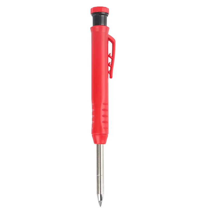 Solid Carpenter Pencil with Refill Lead and Built-in Sharpener for Deep Hole Mechanical Pencil scribing Marking Woodworking Tool
