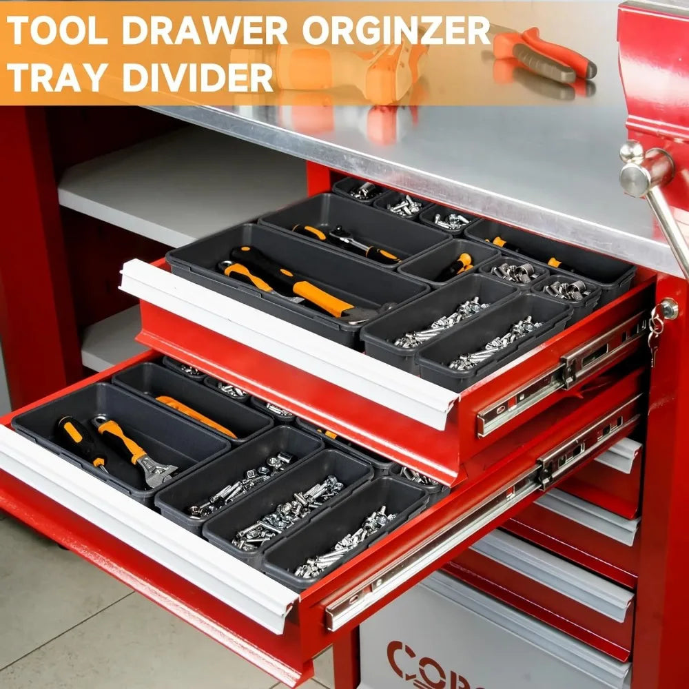 9PCS Tool Box Organizer Tray Toolbox Desk Drawer Organizer Tool Box Tray Toolbox Organization Storage for Rolling Tool Chest