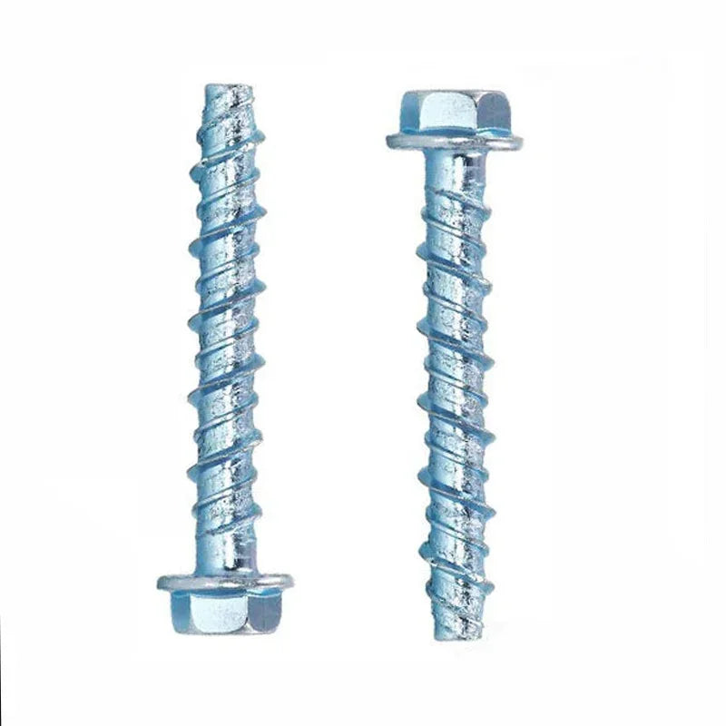 10Pcs Self-Tapping Screw Set - Hex Anchor Bolts for Concrete Cement & Expansion Nails M6/M8 Self-Cutting Screws Kit