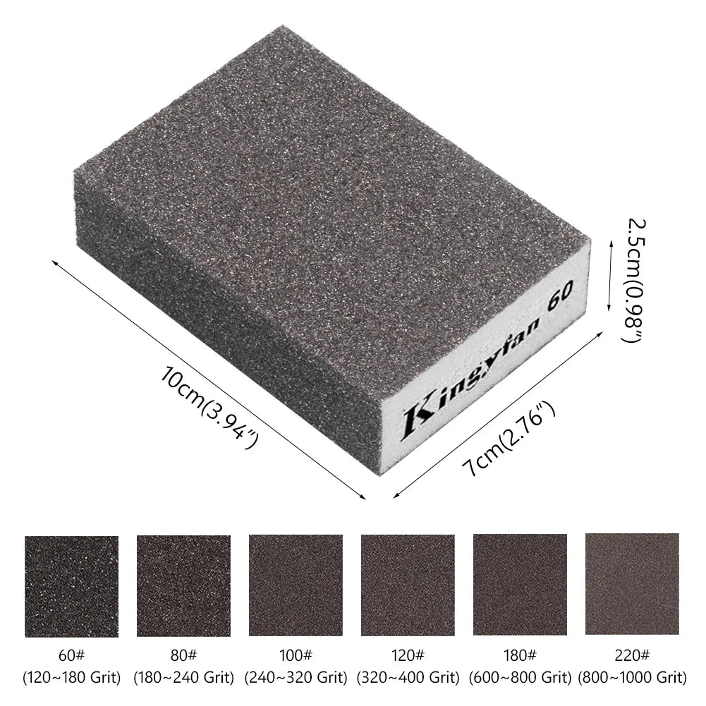 60 80 100 120 180 220# Sanding Sponge Polishing Sand Blocks Brush Cleaner Metal Derusting Washable Kitchen Sandpaper Model Paint