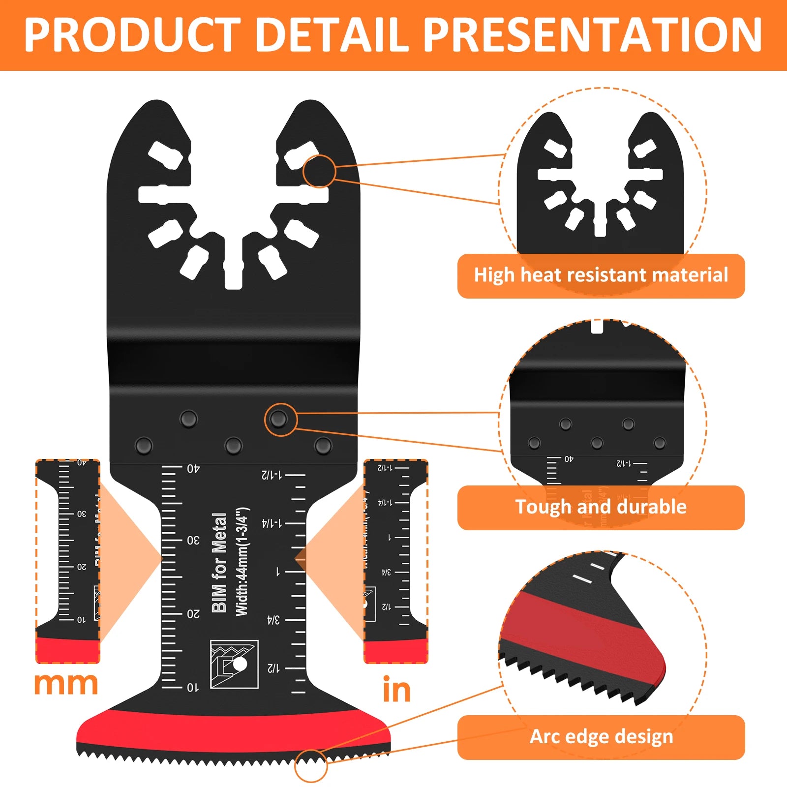 Bi-Metal Oscillating Saw Blades Cutter Universal A r c Edge Oscillating Multitool Blades Extra-Long Saw Blades For Wood Metal