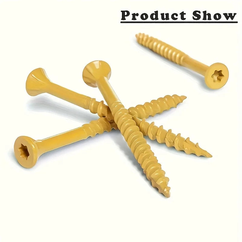 200pcs #10*4" Bronze Self-Drilling Wood Screws with T25 Star Drive, Grade 5, Epoxy & Ceramic Coated for Rust Protection