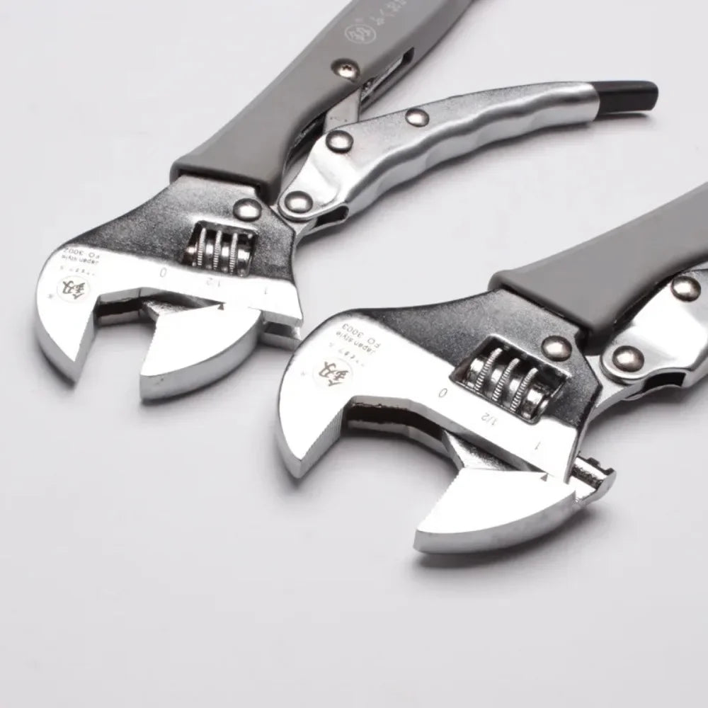 Industrial Grade Power Adjustable Wrench 30-33mm Opening Universal Spanner Carbon Steel Mechanical Workshop Hand Repair Tools