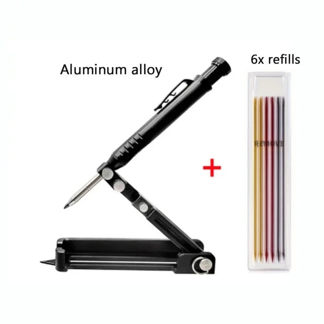 Carpentry Graffiti Line Measuring Hand Tools Multi-function Scribing Tool Aluminum Alloy Scribe Tool With Deep Hole Pencil