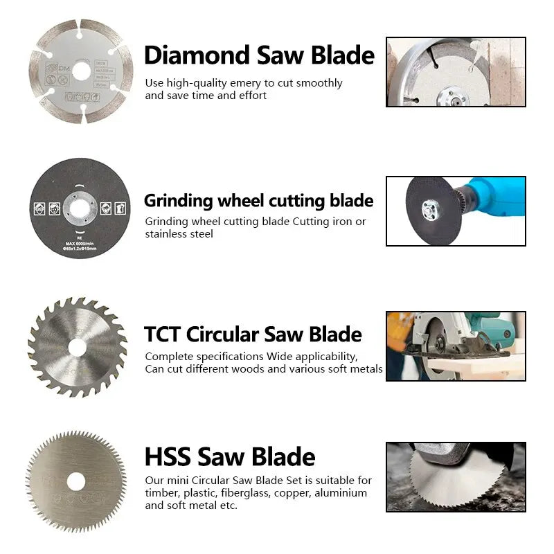 XCAN 5pcs 85mm Cutting Tool Wood Saw Blades for Multi-function Power Tool Circular Saw Blade Bore 10mm 15mm Wood Cutting Disc