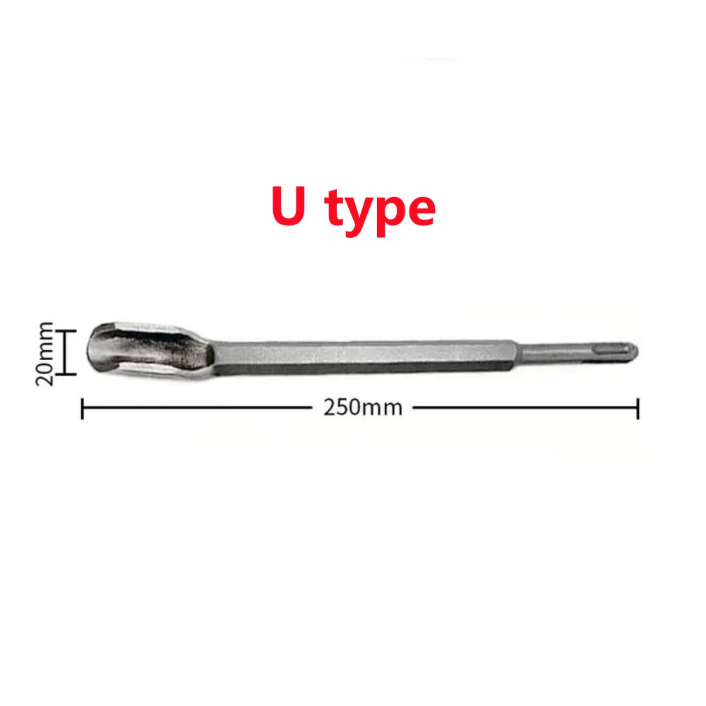 250mm Chisel Set SDS Plus Shank Electric Hammer Drill Bit Point Groove Flat Chisel Masonry Tools for Concrete Brick Wall Rock