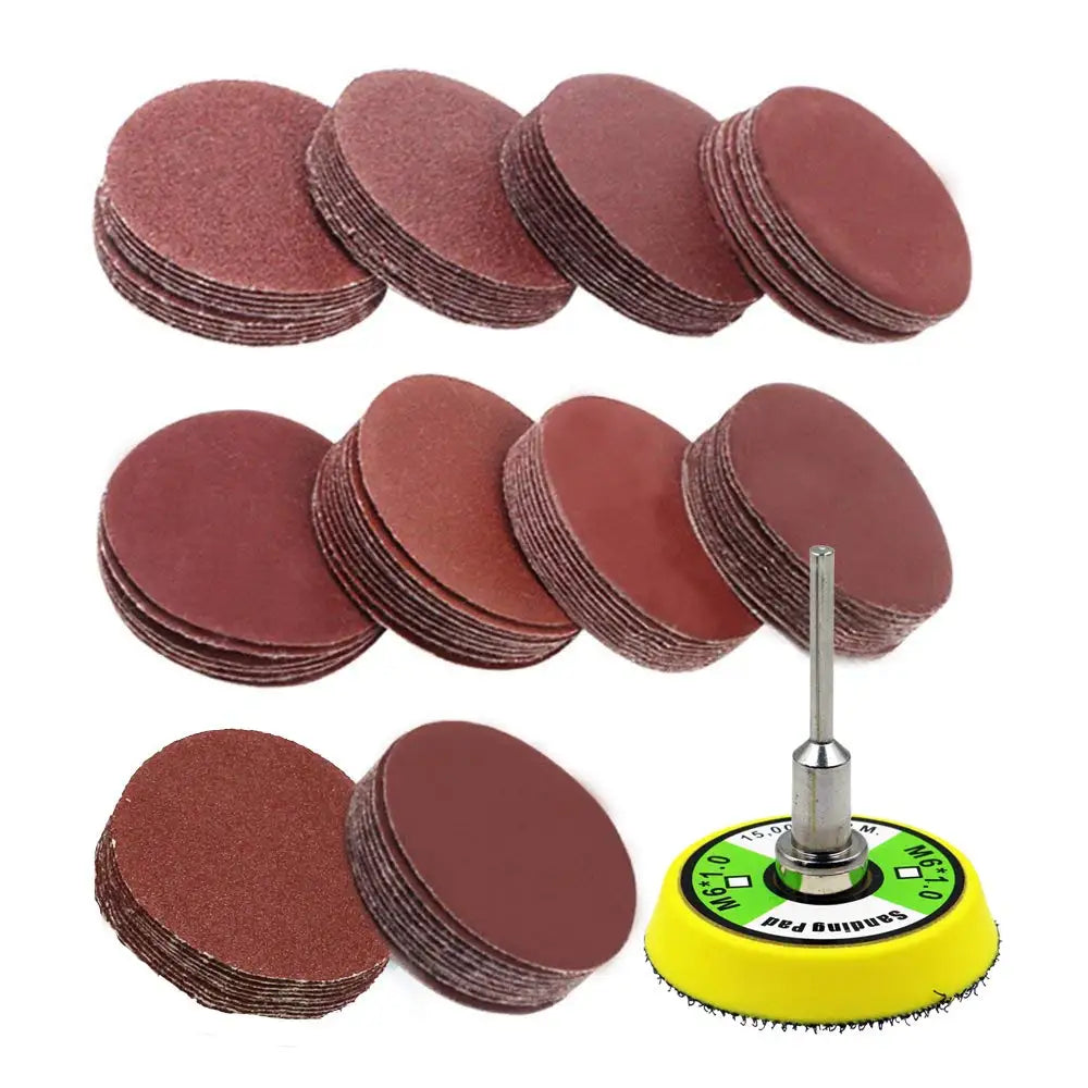 60pcs/Set 2 inch Sanding Discs Pad Kit for Drill Grinder Rotary Tools with Backer Plate Includes 100-2000 Grit Sandpapers Kits A