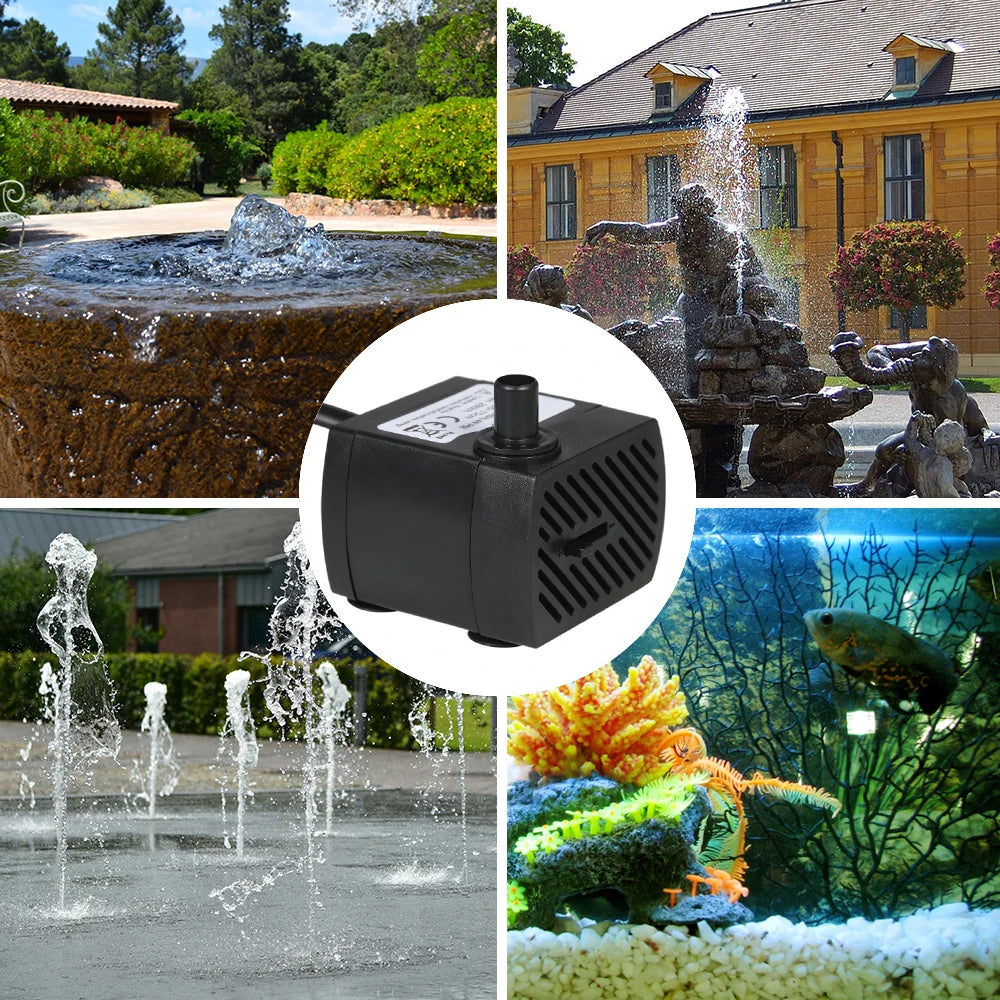 180L/H 2.5W Submersible Water Pump for Aquarium Tabletop Fountains Pond Water Gardens and Hydroponic Systems AC220-240V