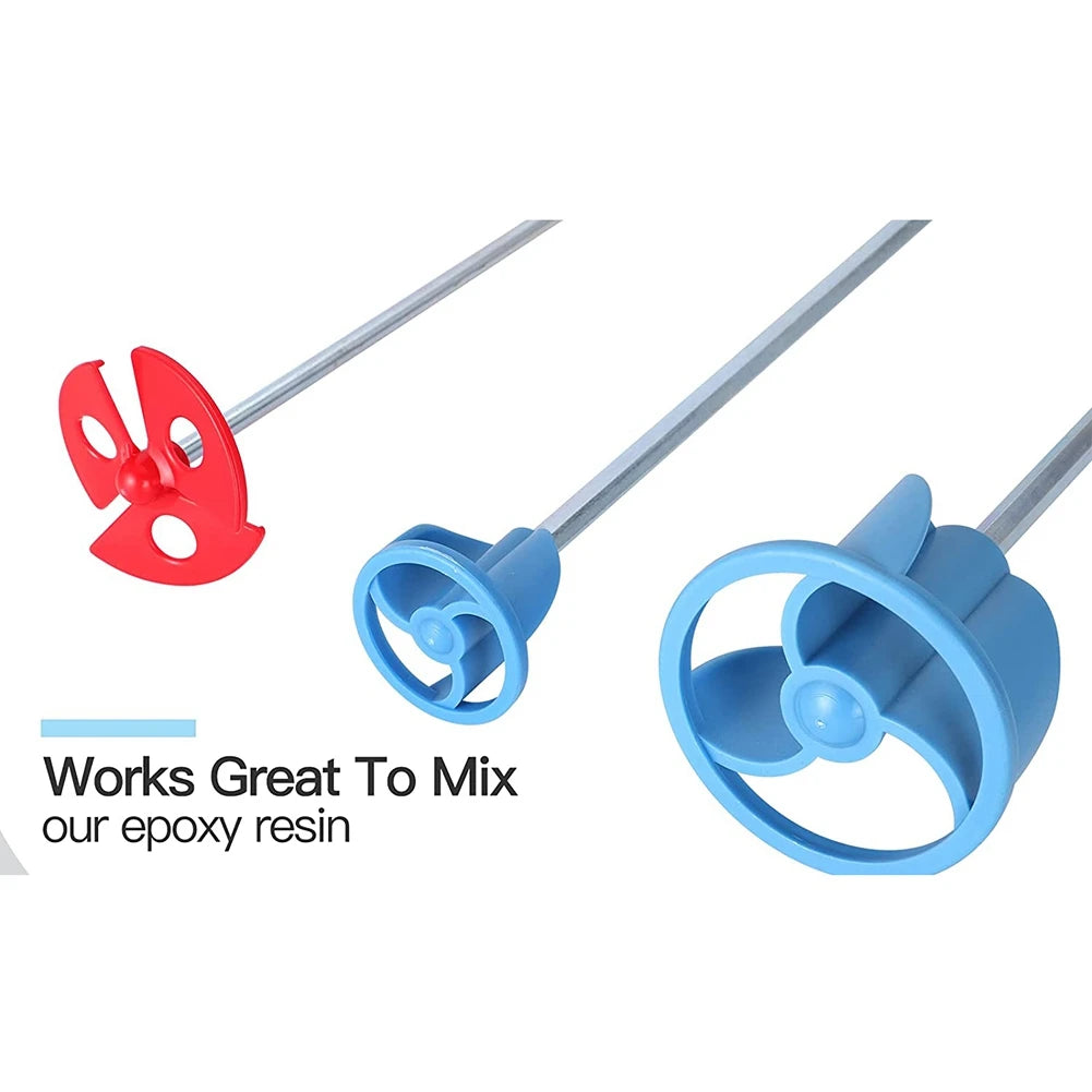 Pack of 3 Paint Epoxy Resin Mud&Ceramic Glaze Mixer Paddle Blades-Power Drill Stirring Attachment-Mixer Mixing Paddles