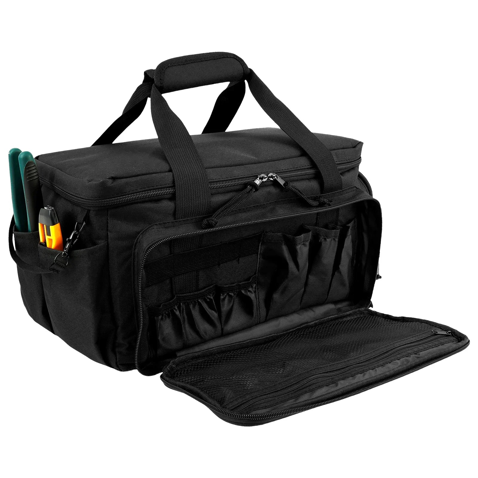 Tool Storage Bag Nylon Hand Tool Bag Multi Pocket Electrician Tool Organizer Large Opening Tool Tote Bag for Carpenter Handyman