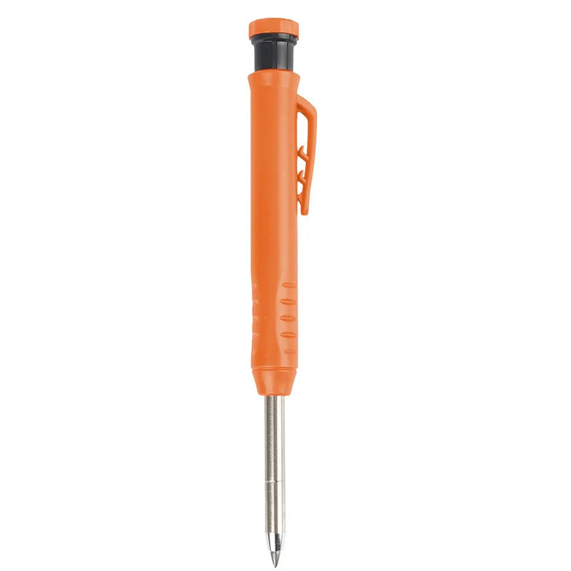 Solid Carpenter Pencil with Refill Lead and Built-in Sharpener for Deep Hole Mechanical Pencil scribing Marking Woodworking Tool