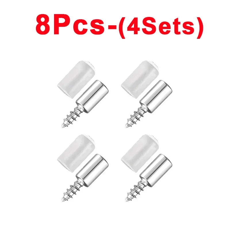 100/2Pcs Self-tapping Screws Cabinet Bracket Wardrobe Storage Rack Septum Screw Fixed Support With Slip Resistant Rubber Sleeve
