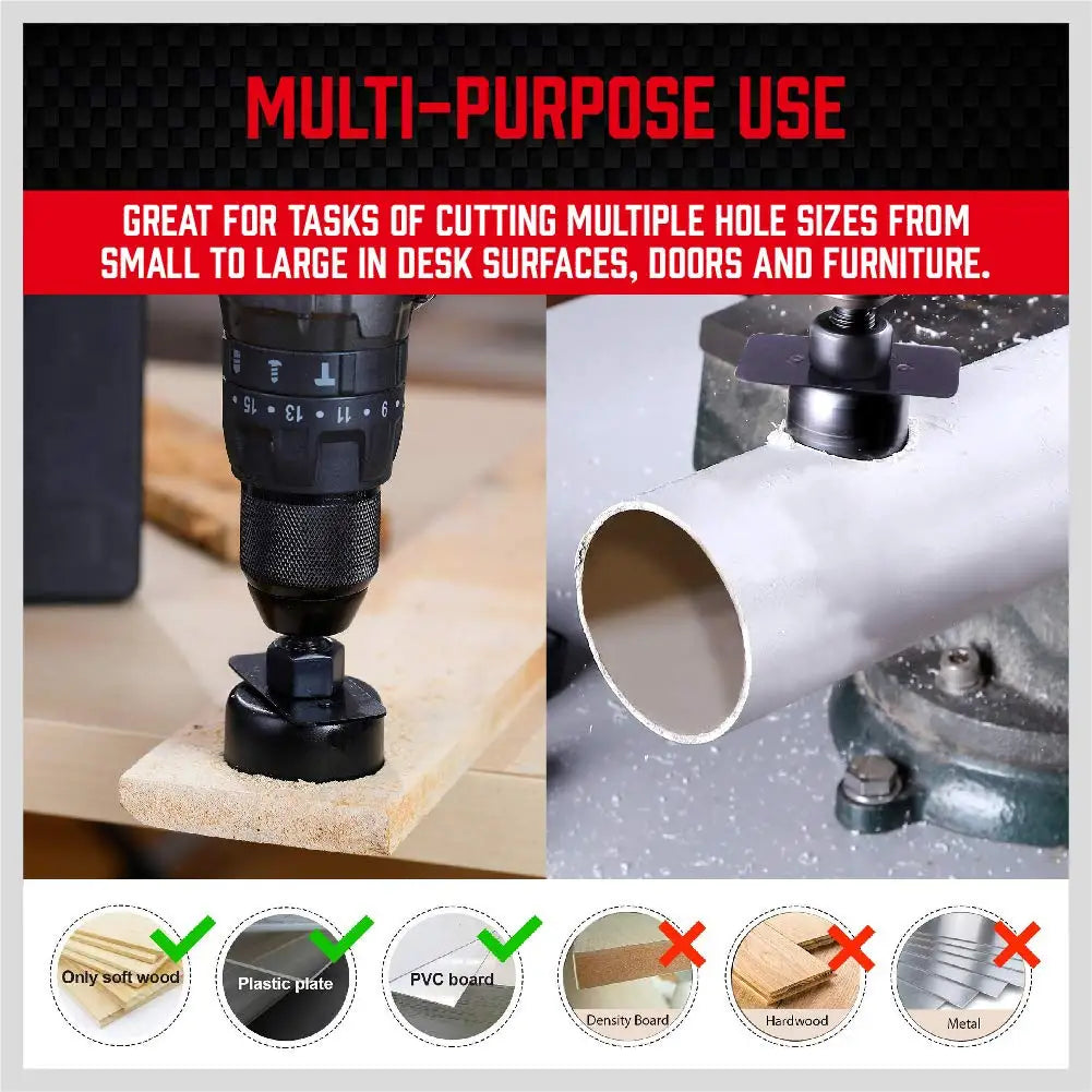 Hole Saw Set 19PCS Hole Saw Kit with 3/4"-6"19-152mm Hole Saw Mandrels Hex Key with Storage Box Ideal for Soft Wood PVC Board