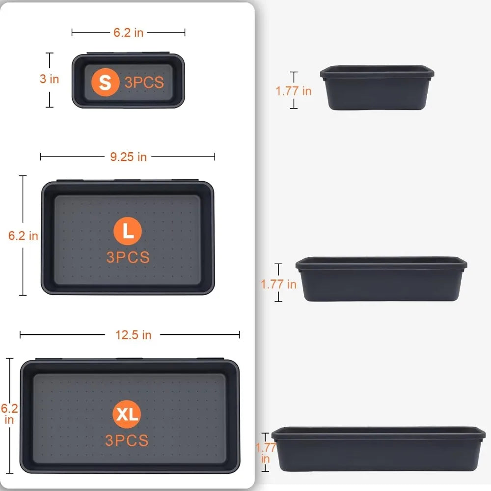 9PCS Tool Box Organizer Tray Toolbox Desk Drawer Organizer Tool Box Tray Toolbox Organization Storage for Rolling Tool Chest