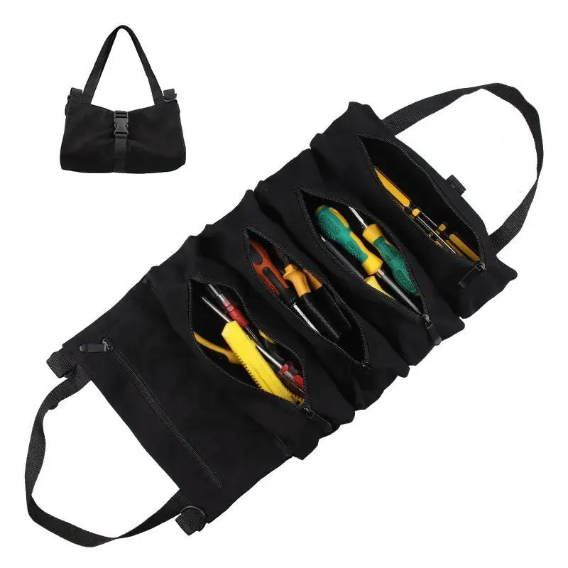 Portable Oxford Cloth Storage Bag Toolkit Car Automotive Motorcycle Canvas Wrench Tool Organizer Bucket Hanging Zipper Camping