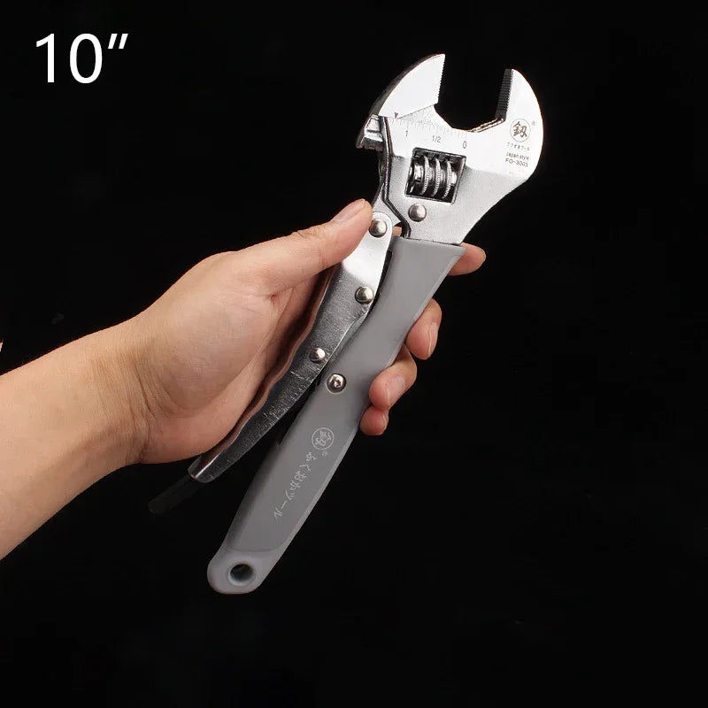 Industrial Grade Power Adjustable Wrench 30-33mm Opening Universal Spanner Carbon Steel Mechanical Workshop Hand Repair Tools