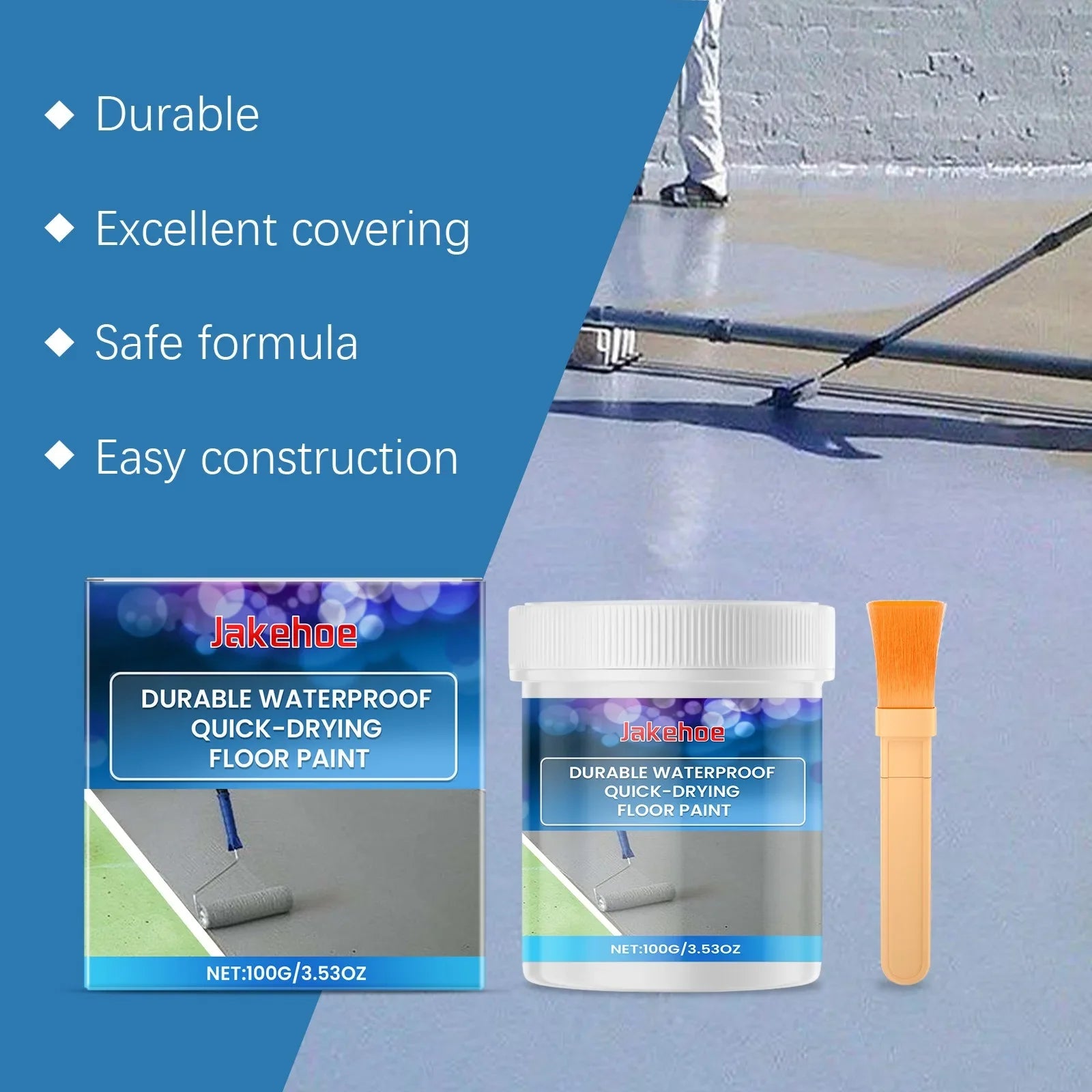 Indoor and outdoor cement floor waterproof quick drying convenient gray floor paint