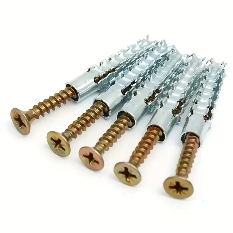 10/200sets Metal Expansion Tube Self Tapping Screws Sets Drilling Plug Screw for Concrete Wall Anchors Fasteners Bolts Kits