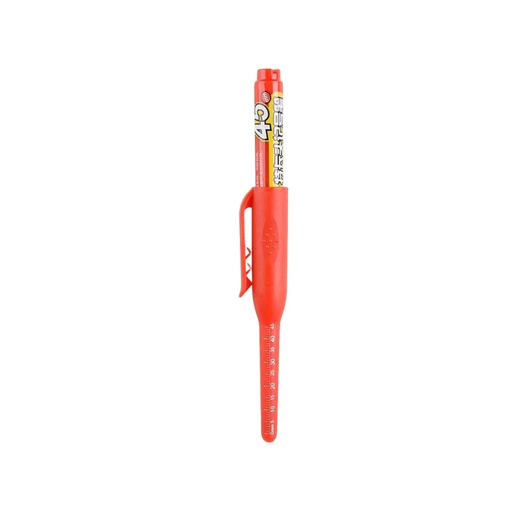 45mm Waterproof Deep Hole Marker Pens Long Nib Head Carpenter Pen Black/Blue/Red Ink for Multi-Purpose Woodworking Hand Tools