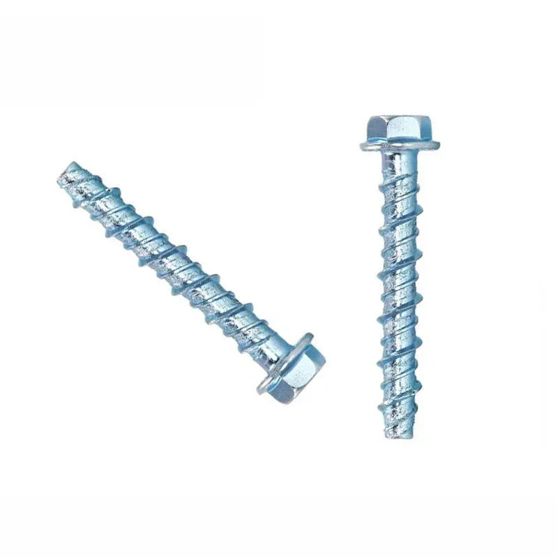 10Pcs Self-Tapping Screw Set - Hex Anchor Bolts for Concrete Cement & Expansion Nails M6/M8 Self-Cutting Screws Kit