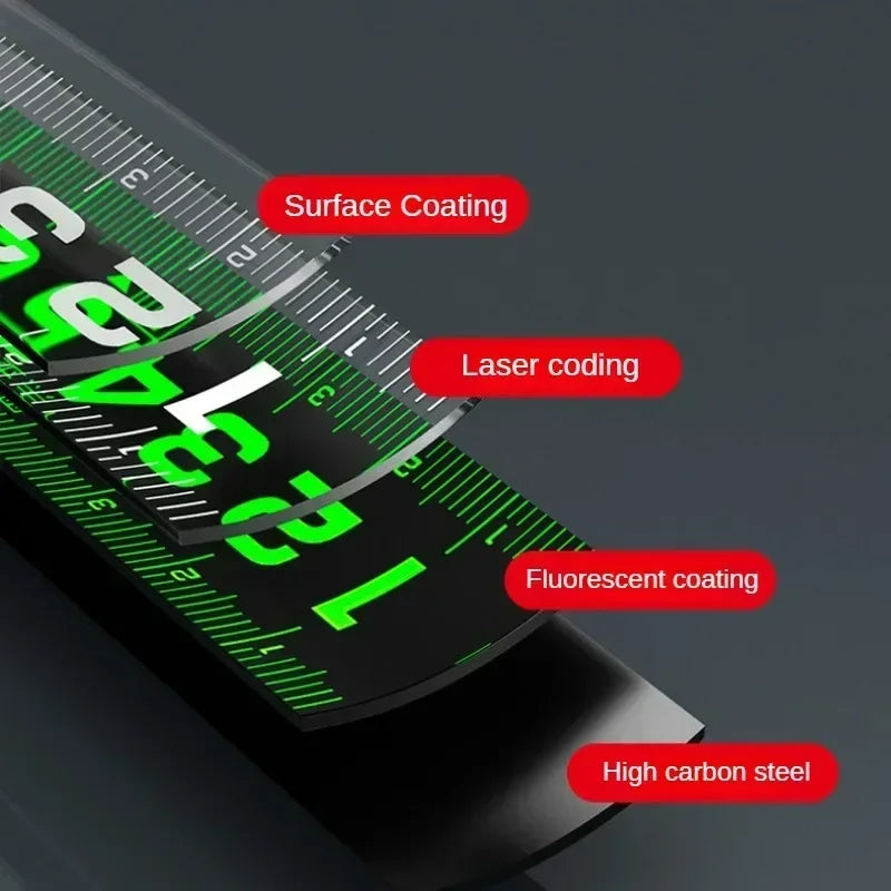 Measuring Tape Self 5/10M High Precision Wear-resistant Ruler Measuring Tools Locking Fluorescent Steel Tape Measure Retractable