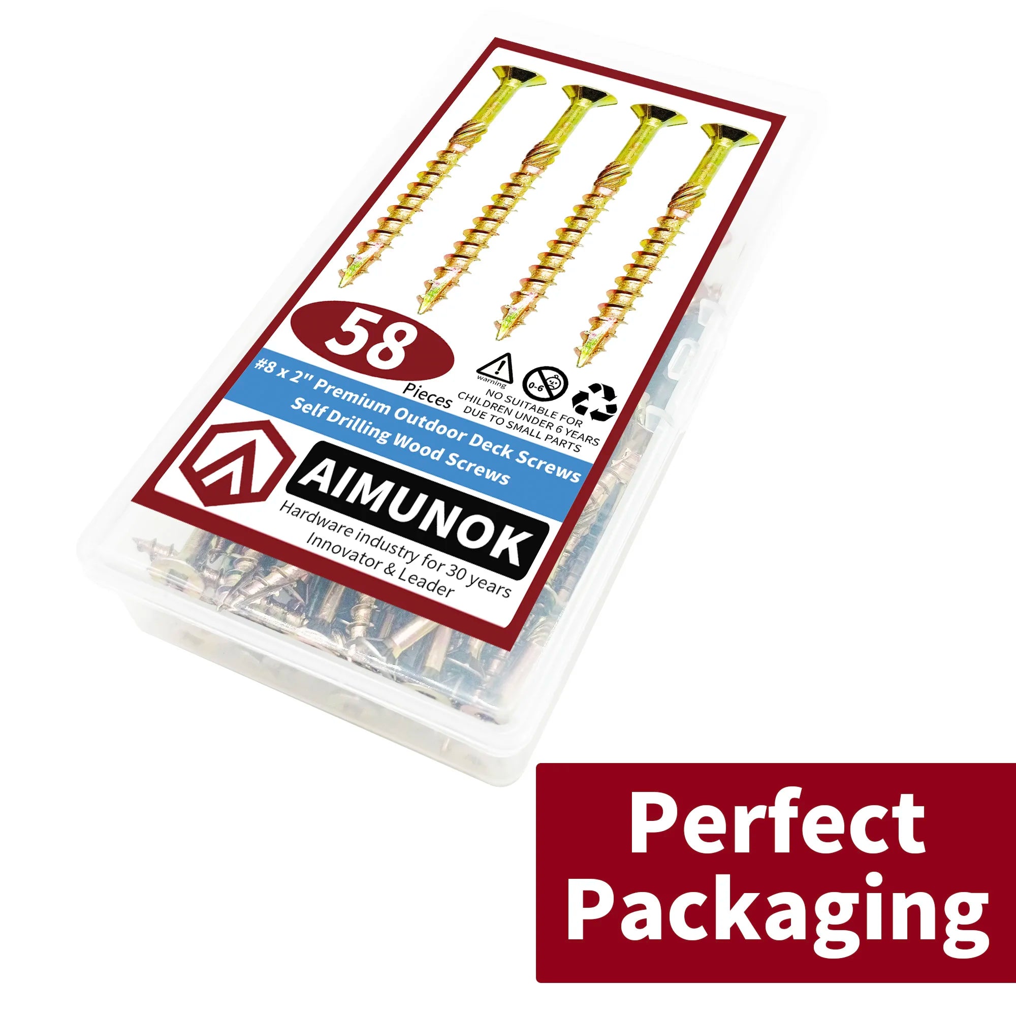 58pcs  Premium Outdoor Deck Screws Self Drilling Wood Screws Fasteners Tools Repair Accessories