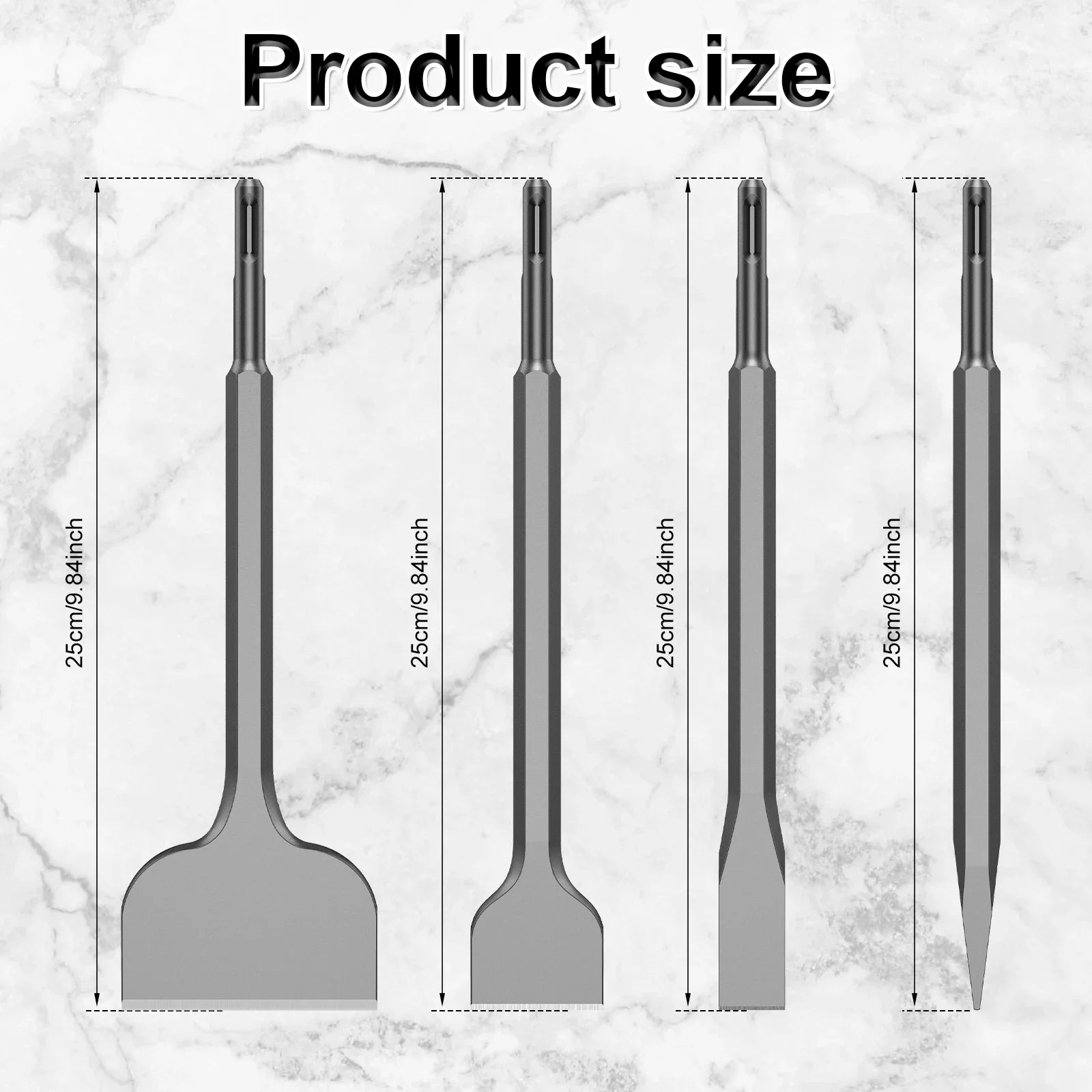 4Pcs SDS Plus Floor Scraper Electric Hammer Replaceable Blade Scaling Chisel Shovel for Tile Brick Concrete Wall Removal Tools