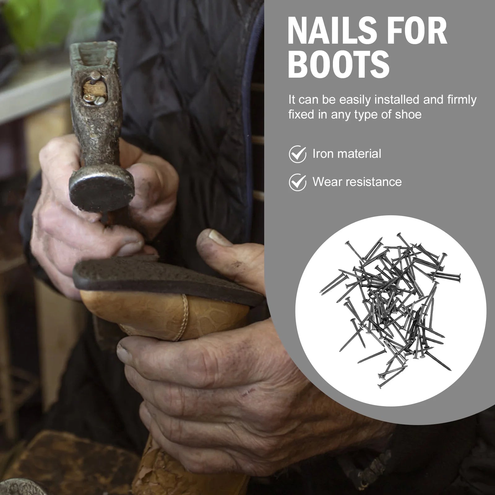 1 Bag Shoes Repairing Nails Simple Iron Heels Nails Round Head Shoes Nails