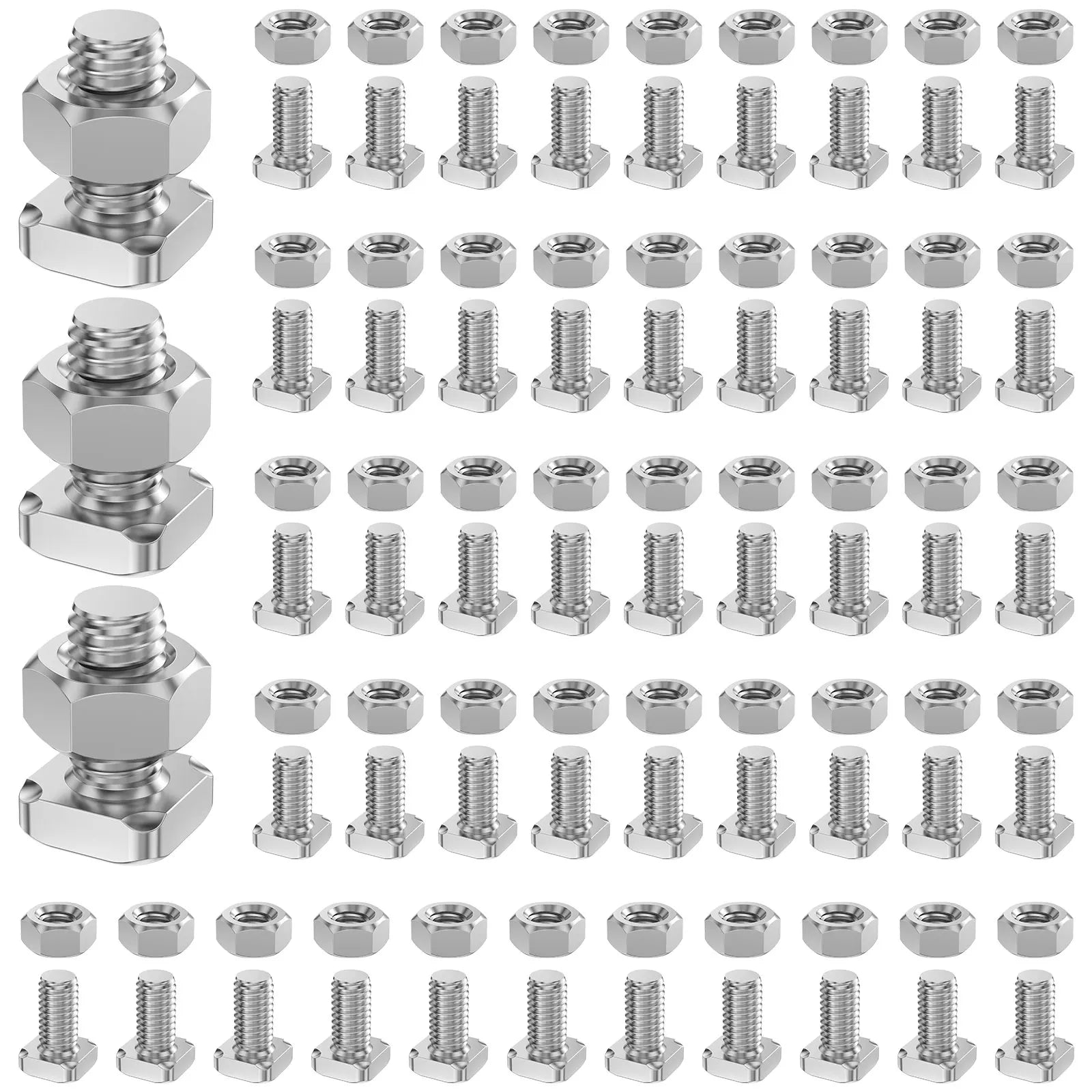 50Pcs Greenhouse Bolts Nuts Set Aluminum Bolts and Nuts Tool Accessory Set Sturdy Greenhouse Accessories for Greenhouse Supplies