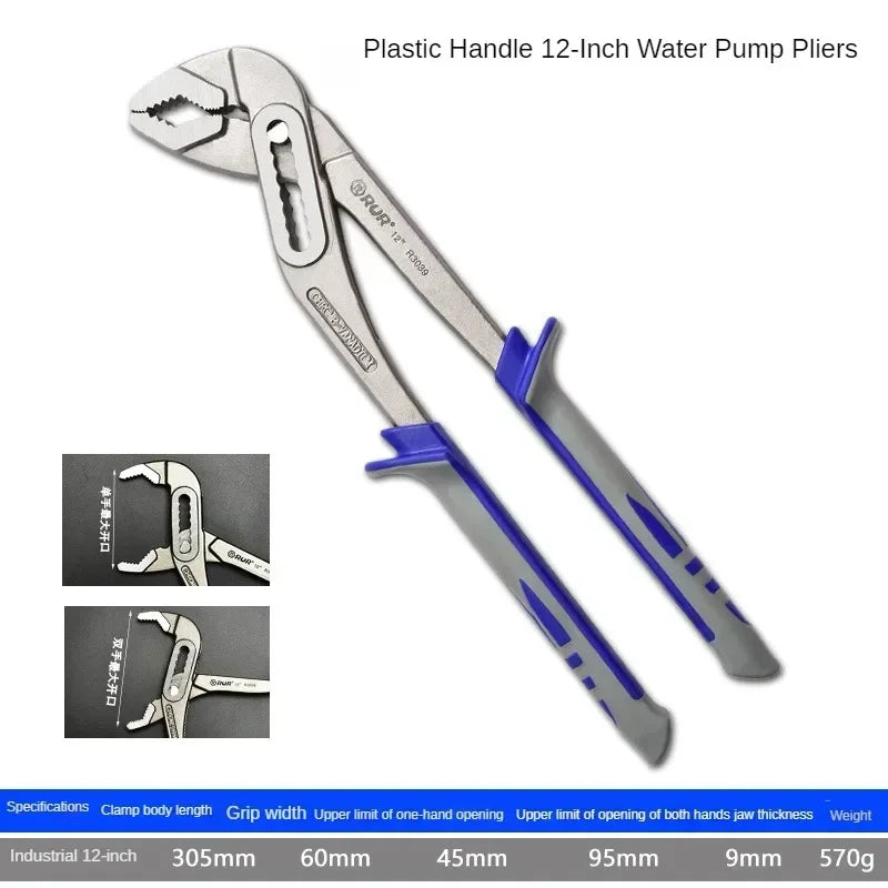 8 inch 10 inch 12 inch water pump pliers heavy-duty wrench large opening adjustable water pipe wrench manual maintenance tool