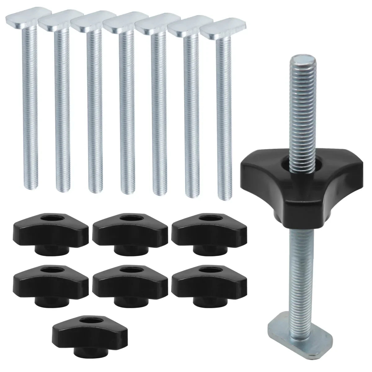 T Track Bolts Knob Kit Miter Track Sliding Nut T-Slider T Slot T Bolt For Woodworking Jigs Fixtures Tools Kit Accessories DIY